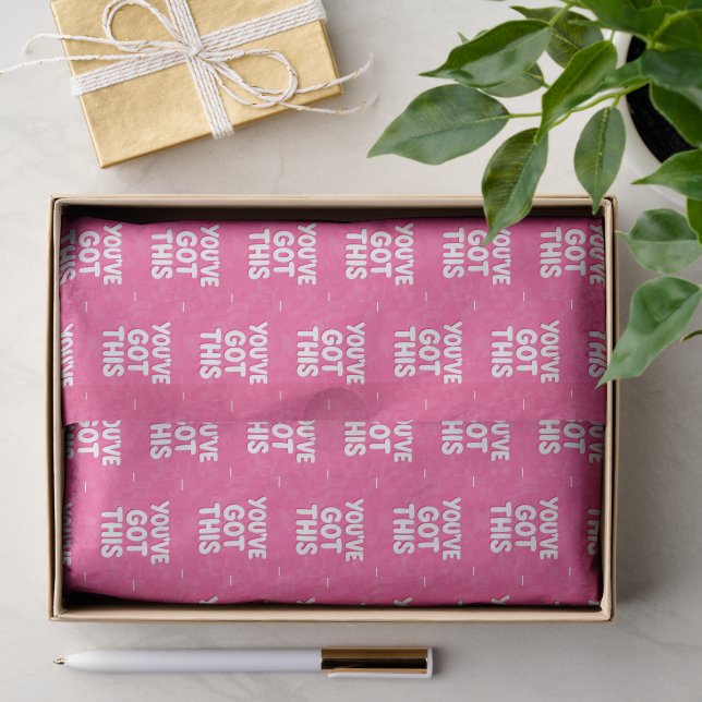 Papier Mousseline Vous avez ces mots sur rose (Cadeau)