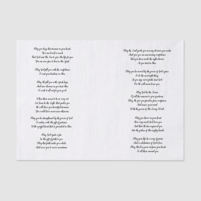 Papier Mousseline Vous prières #2 Decoupage (Recto)