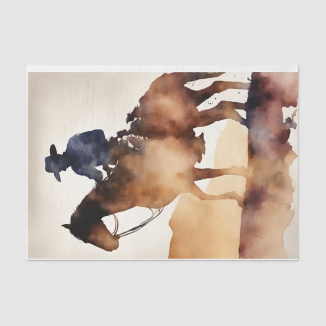 Papier Mousseline Voyage de Cowboy dans le papier découpage aquarell (Recto)