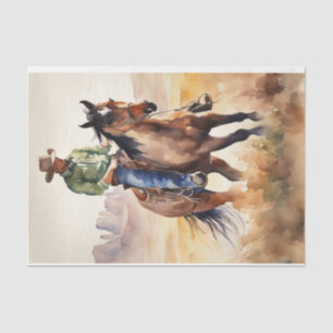 Papier Mousseline Voyage de Cowboy dans le papier découpage aquarell