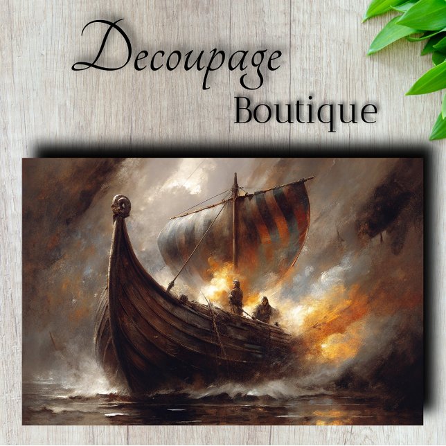 Papier Mousseline Voyage Viking Découpage (Viking Voyage Decoupage)