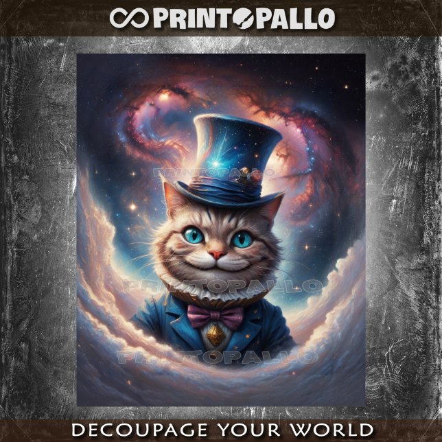 Papier Mousseline Voyageuse spatiale Le Chat du Cheshire d'Alice (Créateur téléchargé)