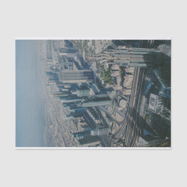 Papier Mousseline Vue de Burj Khalifa, Dubaï (Recto)