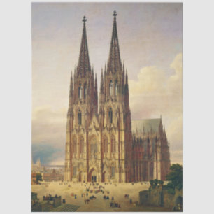 Papier Mousseline Vue de la cathédrale gothique de Cologne dans tout