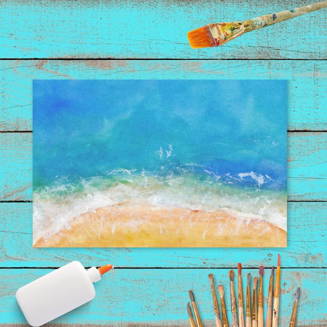 Papier Mousseline Vue de plage à l'aquarelle (Créateur téléchargé)