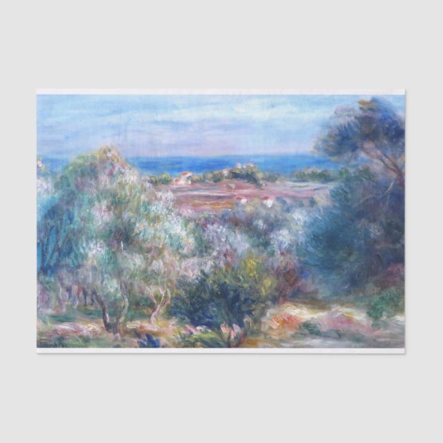 Papier Mousseline Vue mer par Auguste Renoir (Recto)