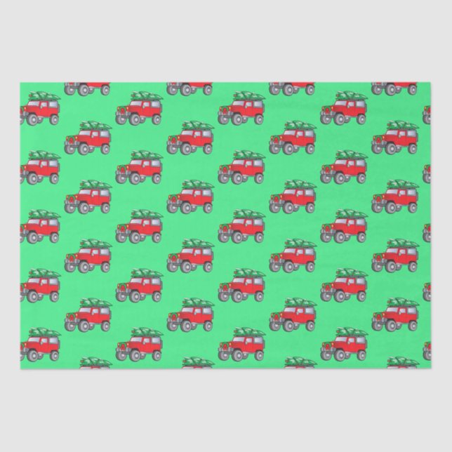 Papier Mousseline VUS hors route avec arbre de Noël (Recto)