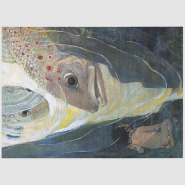 Papier Mousseline Water Baby and Fish, Jessie Willcox Smith (Recto)