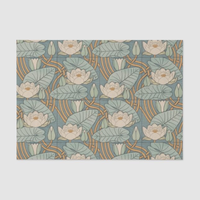 Papier Mousseline Water Lys Lily Art Nouveau Nature (Recto)