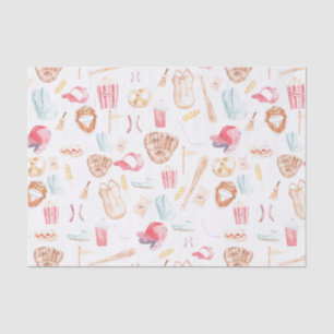 Papier Mousseline Watercolor Baseball