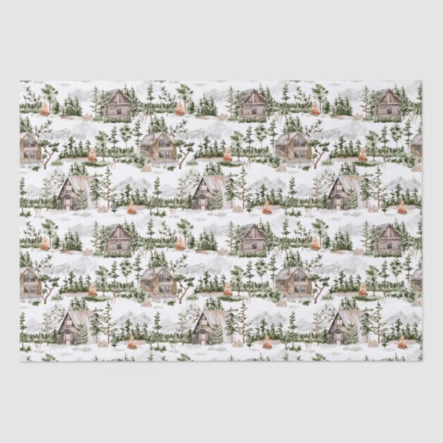 Papier Mousseline Watercolor Forest (Recto)