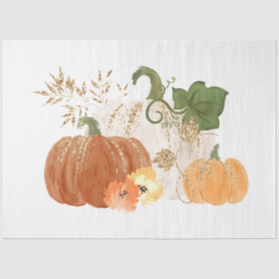 Papier Mousseline Watercolor Glitter Pumkins Series Design 2