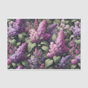 Papier Mousseline Watercolor Lilac Flowers Pattern Decoupage
