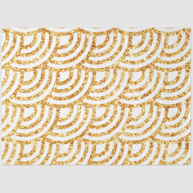 Papier Mousseline Wave Gold Sun Parties scintillant Boho Populaire C (Recto)