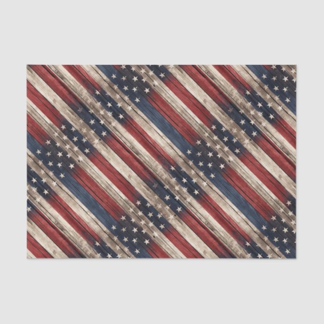 Papier Mousseline Weathered Stars & Stripes Wood Flag (Recto)