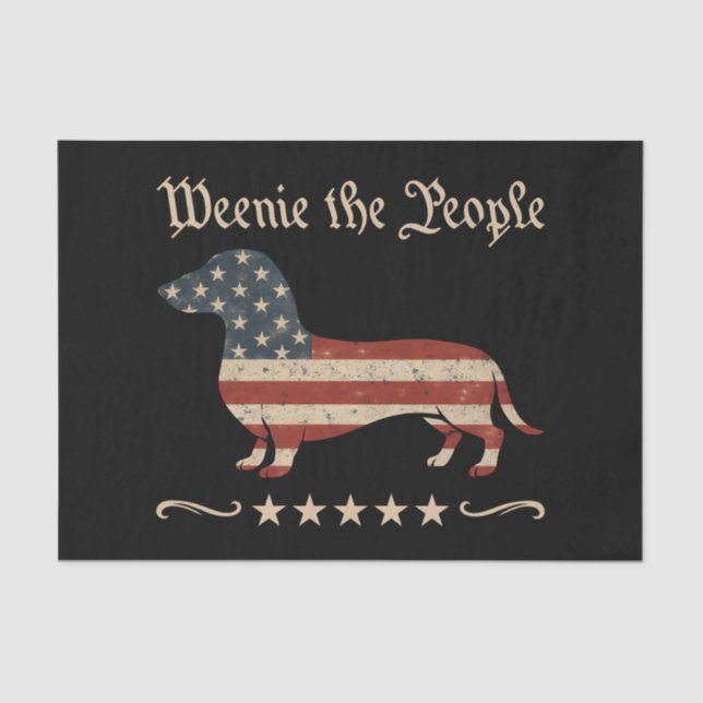 Papier Mousseline Weenie Le Peuple Dachshund 4 juillet (Recto)