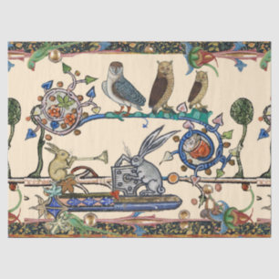 PAPIER MOUSSELINE WEIRD MÉDIÉVAL BESTIAIRE FABRIQUANT DE LA MUSIQUE