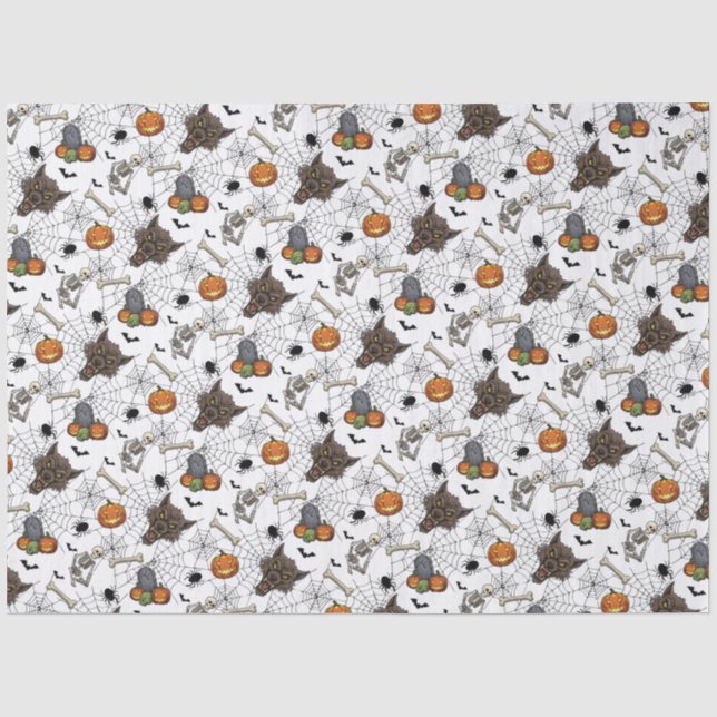 Papier Mousseline 🐺 Werewolf Halloween Tissue Paper 🎃 💀 (Recto)