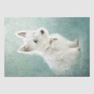 Papier Mousseline West Highland White Terrier Tissus Paper