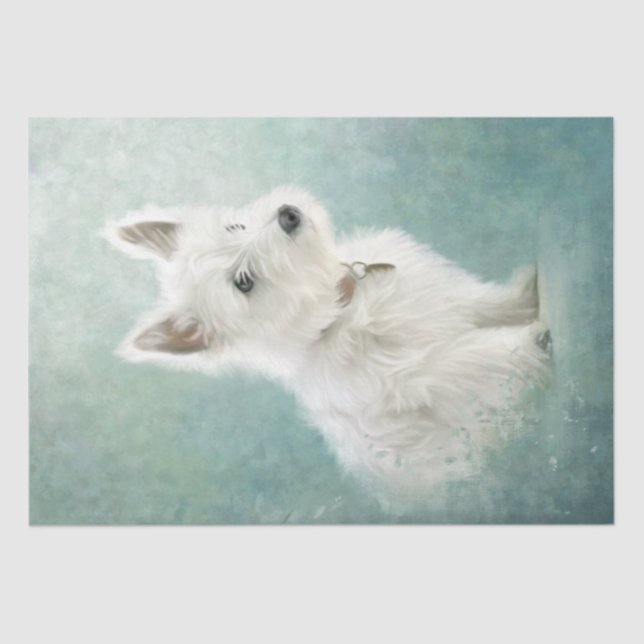 Papier Mousseline West Highland White Terrier Tissus Paper (Recto)