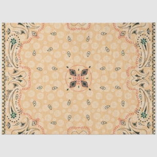 Papier Mousseline Western Paisley Gold Bandana Print Decoupage