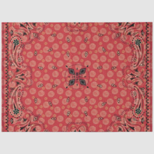 Papier Mousseline Western Paisley Red Bandana Imprimer Découpage L