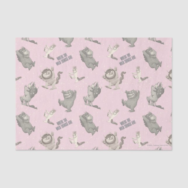 Papier Mousseline Where the Wild Things Are Pink Star Pattern (Recto)