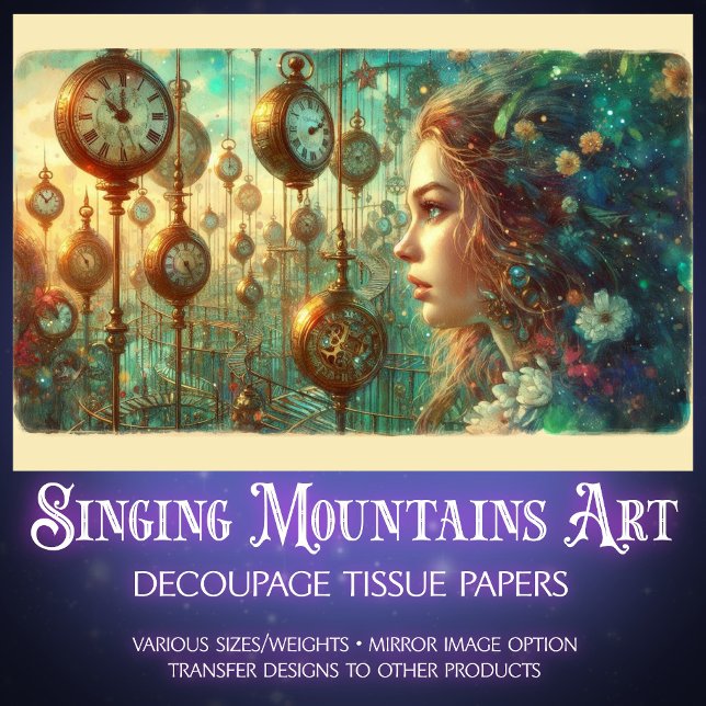 Papier Mousseline Whimsical Alice Wonderland Steampunk  (Créateur téléchargé)