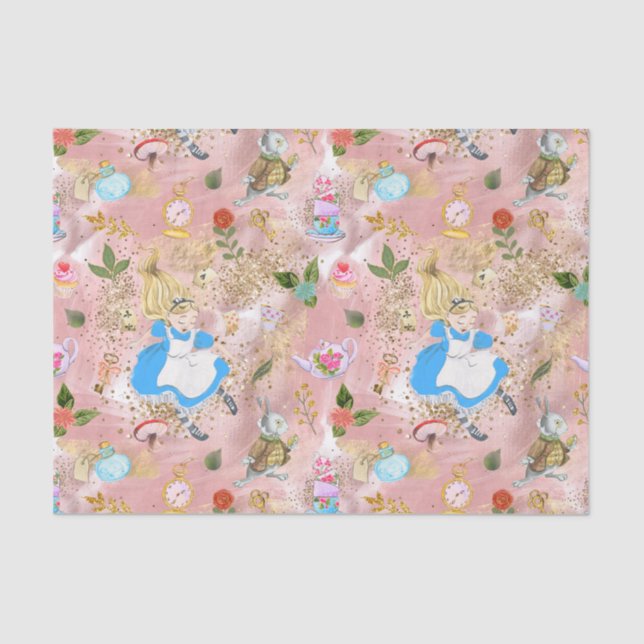 Papier Mousseline Whimsical Alice's Adventures in Wonderland Fun (Recto)