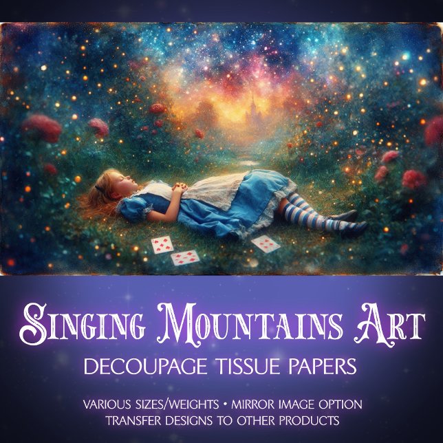 Papier Mousseline Whimsical Dream Wonderland Imaginaire Alice Decoup (Créateur téléchargé)