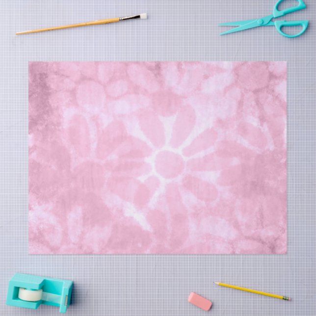 Papier Mousseline Whimsical Floral Abstrait Pastel Pink Découpage (Artisanat)