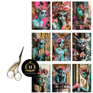 Papier Mousseline Whimsical Gothique Paris Gargoyle Découpage