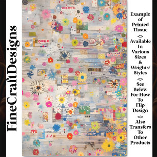 Papier Mousseline Whimsical Shabby Chic Retro Collage BP6B Découpage