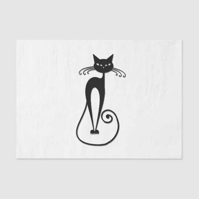 Papier Mousseline Whimsical Skinny Chat noir (Recto)