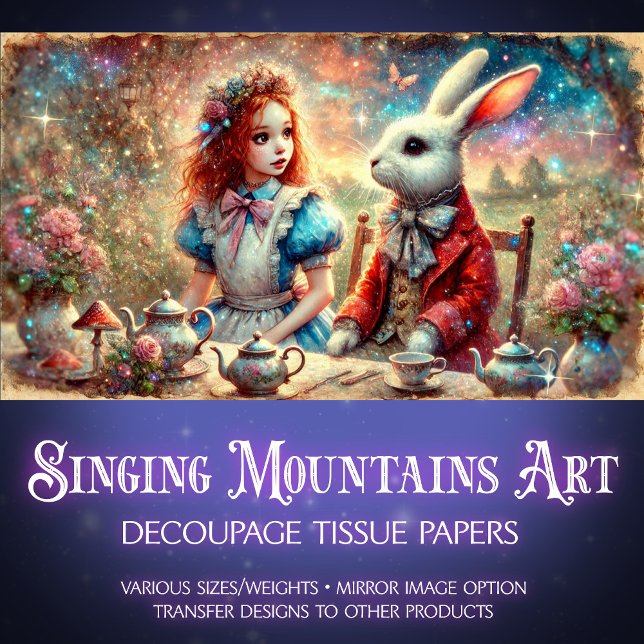 Papier Mousseline Whimsical Tea Party Imaginaire Jardin Découpage (Créateur téléchargé)