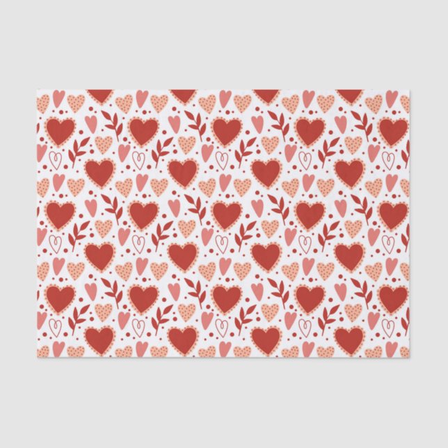 Papier Mousseline Whimsical Valentine Motif de coeur (Recto)