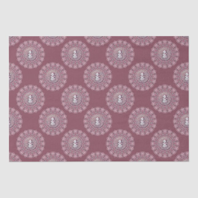 Papier Mousseline Whimsman rose Snowman Classic Polka Dot Mandala (Recto)