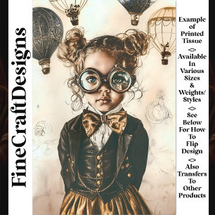 Papier Mousseline Whimssian Victorian Steampunk Girl W7 Decoupage