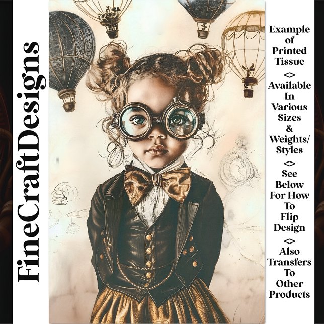 Papier Mousseline Whimssian Victorian Steampunk Girl W7 Decoupage (Créateur téléchargé)