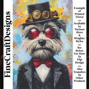 Papier Mousseline Whimsy coloré moderne Steampunk Chien Z3 Découpage