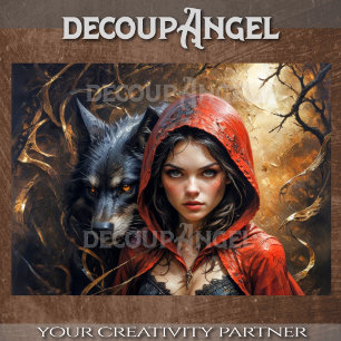 Papier Mousseline Whispering Woods - Little Red et Black Wolf