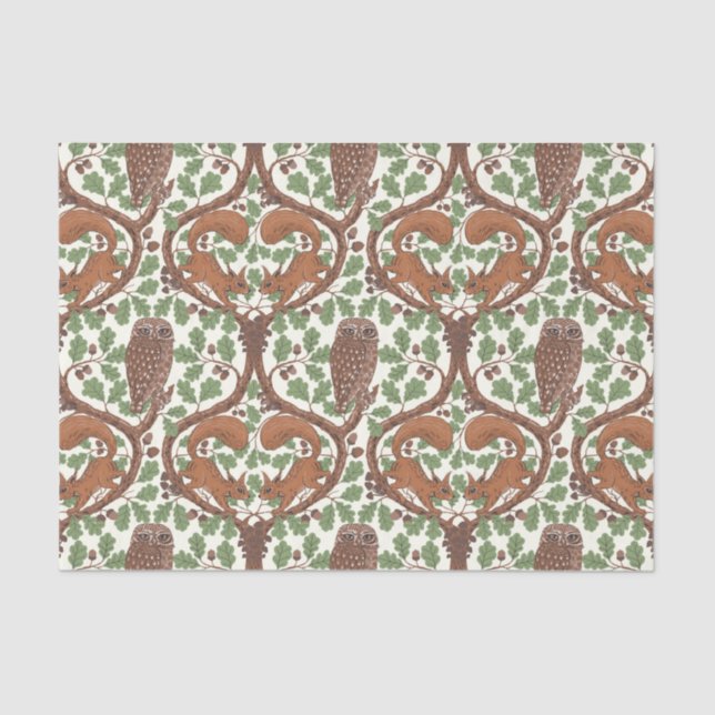 Papier Mousseline Whispers/Chouettes et écureuils des bois dans le c (Recto)