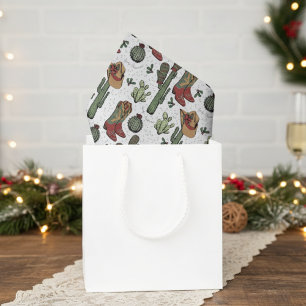 Papier Mousseline White Country Cowboy Howdy Noël