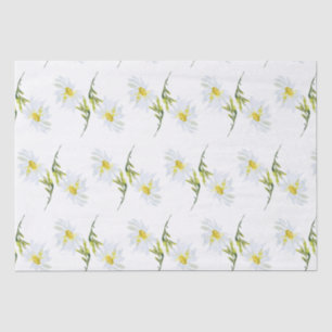 Papier Mousseline White Daisy Baby shower Pastel jardin vert