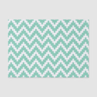 White Ikat Chevron sur Mint Arrière - plan 2