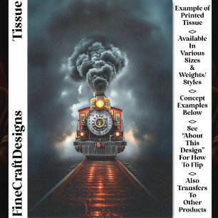 Papier Mousseline Wild West Steampunk Locomotive Train CJ6 Découpage