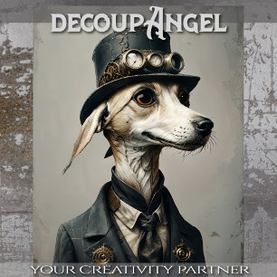 Papier Mousseline William - Chien Dapper avec Casquette - Découpa