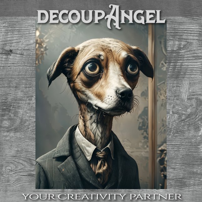 Papier Mousseline William - Dapper Dog - Découpage - (Créateur téléchargé)