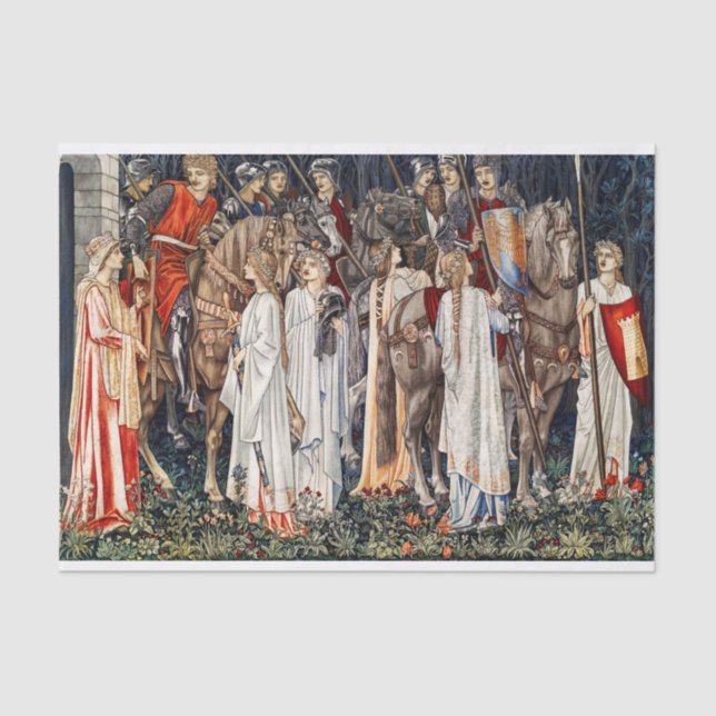 Papier Mousseline William Morris Arming & Départ des Chevaliers  (Recto)