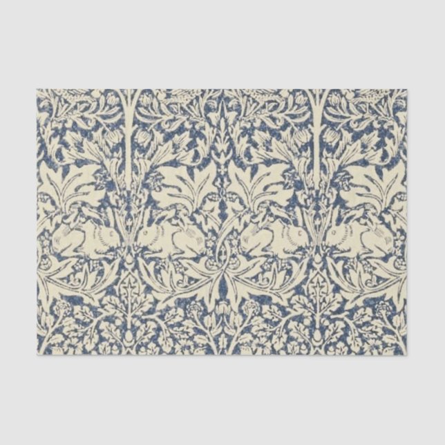 Papier Mousseline William Morris, Art nouveau, motif, gris, nature,  (Recto)